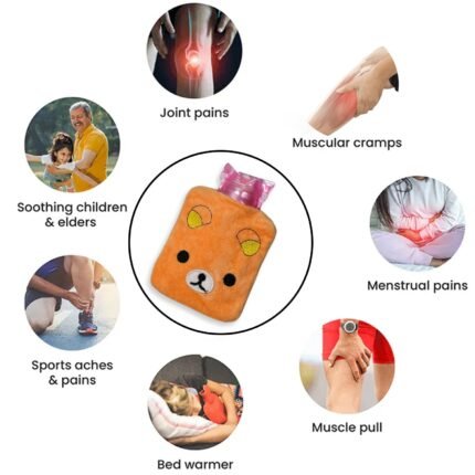 Hot Water Bag Soft, Cozy for Pain Relief Comfort Ideal for Colds, Aches, and Stress Relief