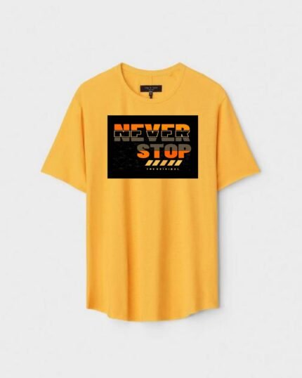 Unisex Designer Premium Quality Printed T-Shirt For Boys And Girls :: Cloth type : Cotton - Colour :: Yellow